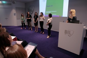 Ilana Devillers (Food4All), Stéphanie Jauquet (Cocottes), Aida Nazarikhorram (LuxAI), Elfy Pins (Supermiro) et Karine Vallière (Jumpbox), finalistes. ((Photo: Matic Zorman))