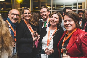 Eric Anselin (Ile aux clowns), Caroline Lamboley (Lamboley Executive Search), Bertrand Leyder (Pictet&Cie) et Cécile Lorenzini (Vanksen) ((Photo: Arthur Ranzy))