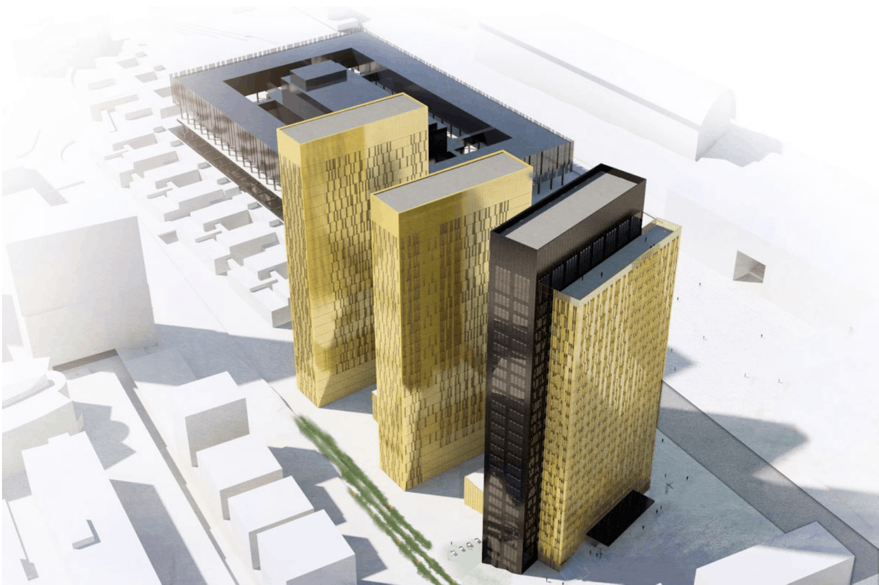 La base de la troisième tour est vouée à devenir l’entrée principale de l’institution pour les visiteurs. (Illustration: DPA)
