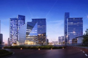 La tour résidentielle, dont les 165 logements ont déjà trouvé acquéreur, vient compléter une skyline déjà rehaussée par la troisième tour de la CJUE inaugurée en septembre dernier. ((Visuel: Immobel))