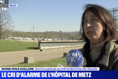 L’hôpital de Metz-Thionville vit une situation dramatique. Comme l’a expliqué sa directrice générale auprès de BFM TV. (Photo: Capture d’écran BFM TV)