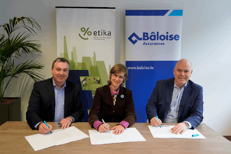 De gauche à droite, Romain Braas, administrateur-directeur général de Bâloise Assurances Luxembourg, Magali Paulus, présidente d’Etika, Laurent Heiles, directeur et membre du comité exécutif de Bâloise Assurances Luxembourg. (Photo: Bâloise Luxembourg)