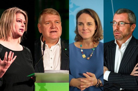 Djuna Bernard (Déi Gréng), Christian Kmiotek (Déi Gréng), Corinne Cahen (DP) et Frank Engel (CSV) adresseront leurs vœux aux membres de leur parti ce jeudi soir. (Photo: Maison Moderne/Montage: Maison Moderne)