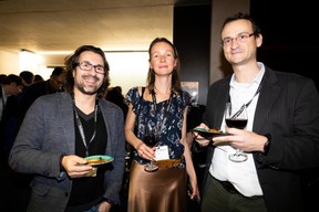 Jorge De Oliveira (Smart Cube), Ekaterina Bereziy (ExoAtlet) et Didier Hermant (IT Perform) ((Photo: Patricia Pitsch))