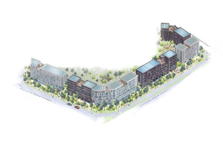 Le projet «Kiem 2050» se situe à l’ouest de l’actuel quartier du Kiem au Kirchberg. (Illustration: Fonds Kirchberg)