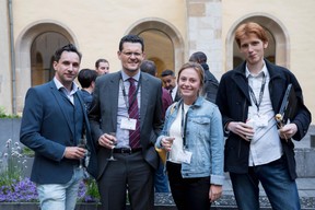 Pierre-Yves Lanneau Saint-Léger (VitalBriefing), Adel Nabhan (Banque Degroof Petercam Luxembourg), Kitty Campbell (VitalBriefing) et Grégoire Mathonet (Lux Trust) ((Photo: Jan Hanrion / Maison Moderne))