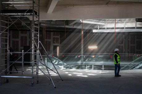 Les chantiers du Royal-Hamilius et du Zenit Royal ont pris un peu de retard, ce qui impacte celui de l’extension du tram. (Photo: Jan Hanrion/Archives Maison Moderne)