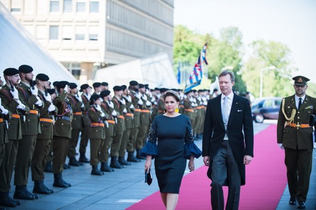 Le couple grand-ducal lors de la cérémonie civile de la Fête nationale 2019, à la Philharmonie. (Photo: Nader Ghavami)