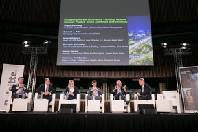 Slawomir Rzeszotko (Jane Street); Jürgen (Blumberg); (Goldman Sachs); Deborah Fuhr (ETFGI); Ronnie Vaknin (Jupiter Asset Management Luxembourg); Arnaud Gebhart (J.P. Morgan Asset Management); Yuri Bender (Financial Times) ((Photo: Nelson Coelho / @nelsoncoelhofilms))