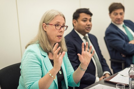 Denise Voss, avec Sachin Vankalas et Thomas Seale: Luxflag se prépare à monter en régime. (Photo: Mike Zenari)