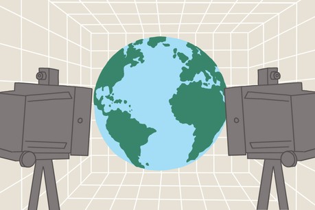 Vincent Pedrini: «Ce monde numérique est appelé ‘Monde Miroir’ et permettrait d’accéder à de nombreuses innovations en matière d’automobile, notamment pour les algorithmes d’auto-conduite, de smart cities et de réalité virtuelle à l’échelle de ville.» (Illustration: Ellen Withersova)
