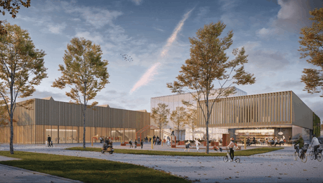Le projet WW+/Dietrich Untertrifaller a remporté le premier prix du concours pour le COHS à Esch-sur-Alzette. (Illustration : WW+ / Dietrich Untertrifaller)
