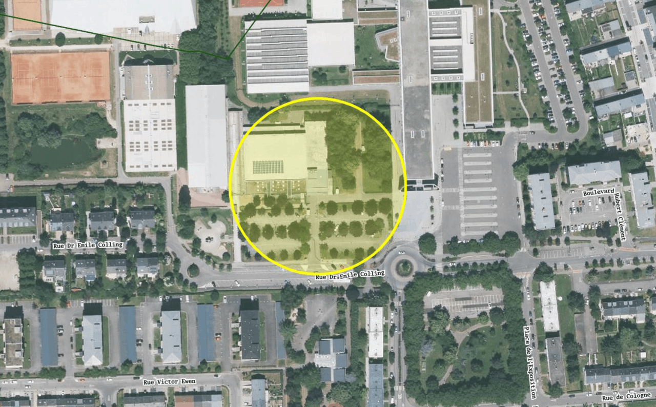 Le Centre omnisports Henri Schmitz se trouve dans le quartier Lankelz à Esch-sur-Alzette. (Illustration : Ville d'Esch-sur-Alzette)
