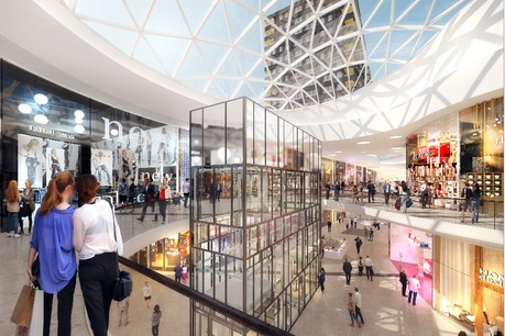 La galerie commerciale Cloche d’Or ouvrira en mai prochain avec de nouvelles enseignes pour le Luxembourg. (Illustration: Fabeck Architectes)