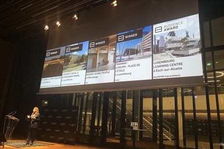 Les lauréats du Luxembourg Architecture Award 2019 ont été dévoilés dans l’auditorium de la BNP-BGL Paribas. (Photo: Paperjam)
