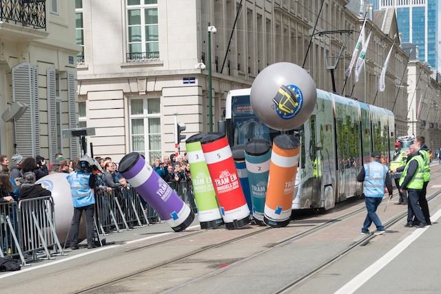 Les candidats ont notamment dû réaliser des freinages de précision. (Photo: Carlo Hentzen / Luxtram)