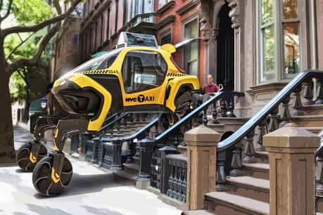 Baptisé Elevate, le véhicule futuriste de Hyundai est en mesure de franchir des obstacles de plus d’un mètre de haut. (Photo: DR / Hyundai)