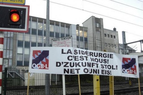 Rodange/Schifflange à l'arrêt, l'Etat rappelle ArcelorMittal à ses obligations. (Photo: OGBL)