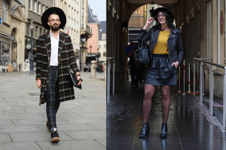 Jimmy Delgoffe et Audrey Alioua nous présentent leur style avec un accessoire phare, le chapeau. (Photos: Anna Katina)