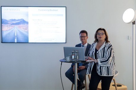 Le directeur de la Chambre de commerce, Carlo Thelen, et la CEO de la Host, Karin Schintgen, ont retracé une première année riche en développements et une nouvelle ambition. (Photo: Matic Zorman)