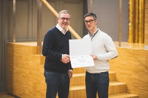 Olivier Deboeck (Axiome Services) et Julien Delpy (Maison Moderne) ((Photo: Arthur Ranzy))