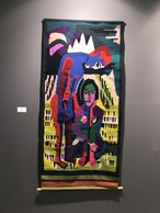 Œuvre tissée d’E. L. Kirchner sur le stand de la galerie WOS ((Photo : Paperjam))