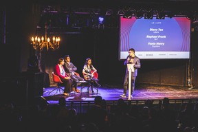 Vania Henry (Equilibre), Raphaël Frank (SnT), Diane Tea (LBAN) et Julien Delpy (Paperjam Club) ((Photo : Arthur Ranzy / Maison Moderne))