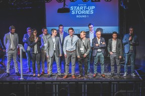 Olivier Rozet (Viréo), Franck Chatillon (Greenwich Dealing Luxembourg), Margaux Raab (Niaouli), Martin Migge (Valuu Analytics) , François Sprumont (Movesion), Darren Douglas (Modus3), Greg Janota (MyMedBot), Jacob Arnould (MyMedBot), Axel Schmiegelow (itravel), Gilles Moro (EMP Corp), Michel Cucchiara (Mandexpa) et Julien Delpy (Paperjam Club) ((Photo : Arthur Ranzy / Maison Moderne))