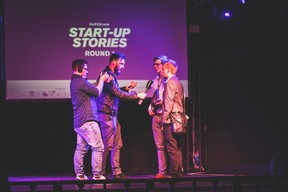 Marc Blasius (Maison Moderne), Julien Dickeli (Paperjam Club), Greg Janota (MyMedBot) et Jacob Arnould (MyMedBot) ((Photo : Arthur Ranzy / Maison Moderne))