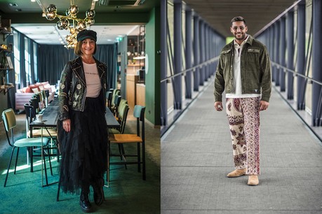 Carole Miltgen et Shafik Dridi nous présentent un look imprimé. (Photos: Mike Zenari)