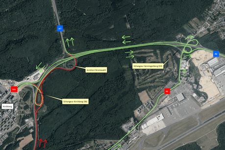 Les travaux se dérouleront sur l’autoroute A1 en direction de Trèves. (Visuel: Ministère de la Mobilité et des Travaux publics)