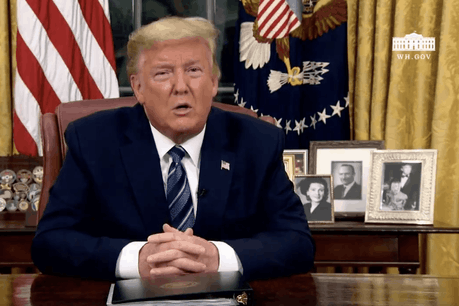 Donald Trump qualifie le coronavirus de «virus étranger». (Photo: Maison Blanche / Twitter / capture d'écran)
